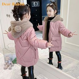 Down Coat -30 degrees Girl Winter Warm Coat Kids clothes Thick Parka Children Clothing Cotton Jacket Hooded Plus velvet Outerwear 4-13 Yrs 220919