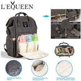 Diaper Bags Lequeen Fashion Mummy Maternity Nappy Brand Large Capacity Baby Travel Backpack Designer Nursing for Care 220919