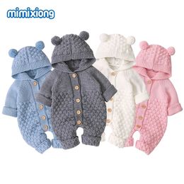 Rompers Baby Knitted born Boy Jumpsuits Autum Long Sleeve Toddler Girl Sweaters Clothes Children Overalls Winter 220919