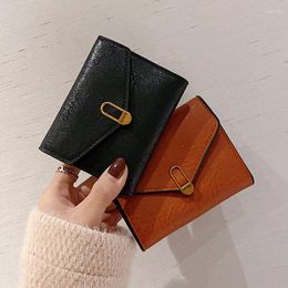 Wallets Women's Short Wallet 2022 Autumn Winter Fashion Simple Card Holder Small Ladies Multifunctional Tri-fold Student