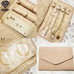Jewelry Boxes Travel Portable Organizer Roll Foldable Case for JourneyRings Necklaces Earring Storage Bag 220916