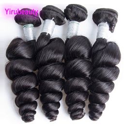 5 Bundles Brazilian Human Hair Extensions Loose Wave Curly Natural Colour Peruvivan Indian Five Pieces/lot 10-30inch