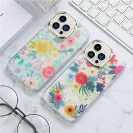 Electroplated Floral Cases for Iphone 15 14 plus 13 12 11 Pro Xs MAX XR X Phone beautiful floral plating clear Case butterfly Cover girls