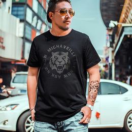 Men's T Shirts Men's T-Shirts Summer Cotton Printed Short-sleeved T-shirt Plus Large Size Men Casual Tee M-7XL Black