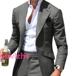 Customise One Button Wedding Tuxedos Notch Lapel Mens Suit Two Pieces Formal Business Mens Jacket Blazer Groom Tuxedo Coat Pants 01272