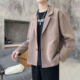 -Black Blazer Coat Мужской молодежный досуг костюм корейская мода универсальный топ.