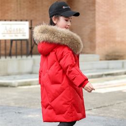 Down Coat Warm kids Winter Parka Outerwear Teenager Outfit Children Clothing Faux Fur Coat Girls Snowsuit Jacket TZ446 220919