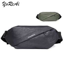 Yorai New Men Chest Bag Anti-Thef New Multifunctional Fanny Waist Pack For Sports Male Oxford Waterproof Outdoor Shoulder Bags J220705