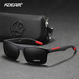 Sunglasses KDEAM Rectangular Ultra Light TR90 Men Polarised TAC 1.1mm Thickness Lens Driving Sun Glasses Women Sports Cat.3 220920