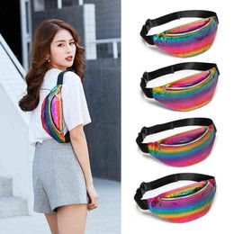 Women's Bumbag Laser Belt Bag Holographic Fanny Pack Designer Waist s Packs Phone Pouch For Party Travel Chest Belly J220705