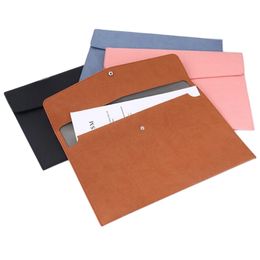 Solid Colour A4 File Pocket Durable Notebooks Document Folders Bag Portable Filing Archival Storage Bags School Office Articles TH0385