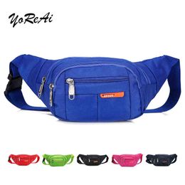 Yorai Men Nylon Waist Bum Bags Running Jogging Belt Pouch Zip Fanny Pack Sport Runner Crossbody For Women J220705