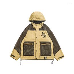 Men's Jackets Men's Mens Fashion Oversized Hip Hop Jacket Hi Street Harajuku Cargo Coat With Multi Pockets Loose Fit