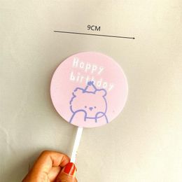 Festive Supplies Baby Shower Double Layer Acrylic Happy Birthday Cake Topper Daisy Cupcake Toppers For Kids Party Decorations