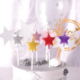 Festive Supplies Party Cake Decoration Multicolor Five-pointed Star Candles Children Atmosphere Birthday Smokeless