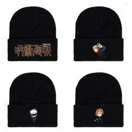 Party Masks Cartoon Anime Jujutsu Kaisen Peripheral Printed Hat Autumn And Winter Knitted Gojo Satoru Cosplay Props Accessories