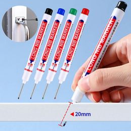 20MM Long Head Markers Bathroom Woodworking Decoration Multi-purpose Deep Hole Marker Pens Red/Black/Blue Ink