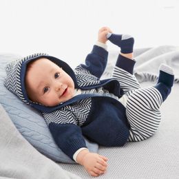 Clothing Sets 2022 Baby Autumn Winter Thicken Coat Romper Infant Boys Girls Long Sleeved Hoodie 2pcs First Birthday Outfit