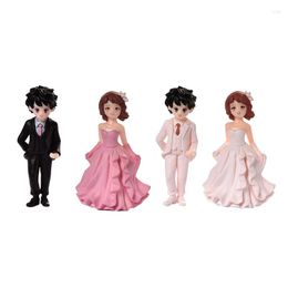 Festive Supplies Miniature Couple Figurine 1 Pair Valentine's Day Proposal Couples Doll Ornament For Home Festival Birthday Wedding