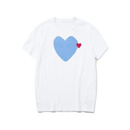 Play Designer Mens T-shirts White Eyes Big Red Peach Heart Print Shirt Loose Fashion Blouse Quality Short Sleeves Kb