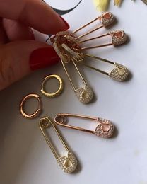 Dangle Earrings Two Way Used Drop Women Jewelry Micro Pave CZ Paper Clip Safety Pin Charm Circle Dangling Earring