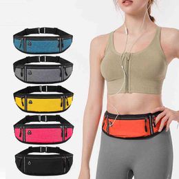 Mens Women Sport Belt Pouch Fanny Pack Portable Waist Sports Usb Waterproof Running Bag Accessories Multicolor J220705