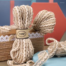 Clothing Yarn 10M/Roll 1.5cm Wide Natural Jute Rope Cord String Twine Burlap Ribbon Crafts Sewing DIY Wedding Party Decoration Flax