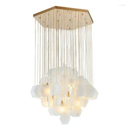 Chandeliers Luxury Design Marble Lamp Gold Chandelier Modern Foyer Lights AC110V 220v LED Dinning Hanging Lighting