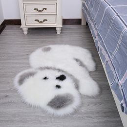 Carpets Animal Pattern Panda And Koala Cute Living Room Bedroom Hairy Kids Fur Area Rugs Non-slip Suede White Black Faux Mat