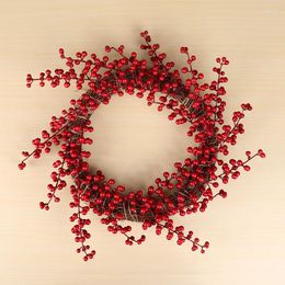 Decorative Flowers Autumn Foam Christmas Red Berry Branch Artificial Flower DIY Handmade Accessories Year Wreath Decoration For Home