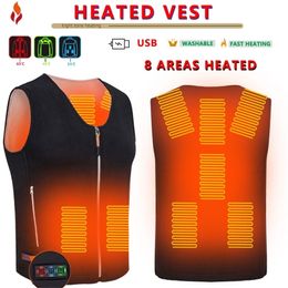 Men's Vests Men Jacket heated Winter womens Warm vest Electric Thermal Waistcoat Fish Hiking Outdoor camping Infrared USB Heated vest Jacket 220919