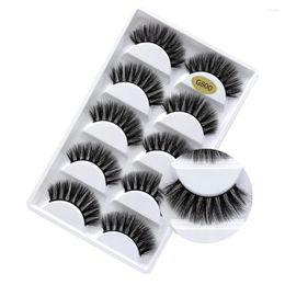 False Eyelashes 5Pairs 3D Mink Lashes Natural Dramatic Faux Cils Makeup Wholesale Fake Eyelash Extension Maquiagem