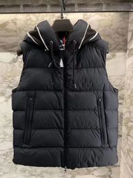 Men's Down Parkas Winter Mens Sleevess Down Puffer Jacket Fashion Letter Print Hooded Solid 90% White Duck Down Vest Bodywarmer ZN151 220920