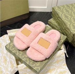 Top Luxury Designer men women Slippers Ladies Wool Slides Winter Fur Fluffy Furry Warm Letters Sandals Comfortable Fuzzy Girl Flip Flop Slipper 35-40