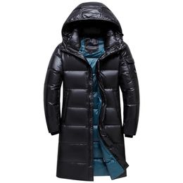 Men's Down Parkas Winter Jacket Long Thicken Warm 90% White Duck Coat Men Puffer Hooded Parka Black Outwear 220919