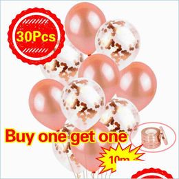 gold wedding confetti NZ - Party Decoration Rose Gold Balloons 30Pcs With Confetti Latex Star Balloon Wedding Ballon Bride To Be Shower Birthday Decor Supply Dr Dhuor