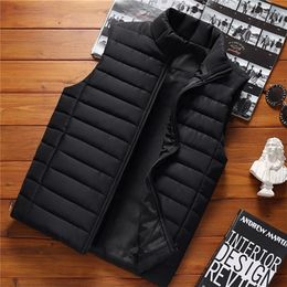 Men's Vests Aiwetin Men' Sleeveless Vest Jackets Winter Fashion Male Cotton-Padded Vest Coats Men Stand Collar Warm Waistcoats Clothing 5XL 220919