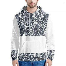 tribal print hoodies NZ - Men's Hoodies High Quality Polynesian Tribal Samoa Traditional Floral Print Custom Sportswears Long Sleeve Hooded Pullover