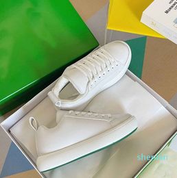 Famous Design Man Sneaker Shoes White Black Green Leather Men Footwear Platform Sole Popular Skateboard Walking EU 38-46