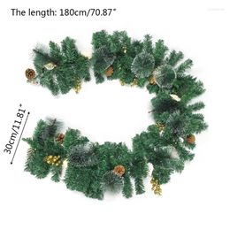 Decorative Flowers Artificial Christmas Garland LED Lights Living Room Staircase Door Window Xmas Tree Bedroom Office Holiday Party