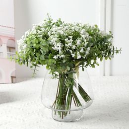 Decorative Flowers Grey Green Gypsophila Wedding Bouquet Artificial Flower Christmas Gift Year Aesthetic Room Decor Supplies Table