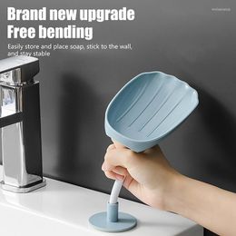 Soap Dishes Dish Box Holder Drain Rack Toilet Perforated Freestanding Suction Cup Travel Bathroom Accessory