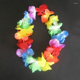 Decorative Flowers 4pcs Hawaiian Flower Garland Artificial Leis Necklace For Party Hawaii Beach Summer Tropical Wedding Decor