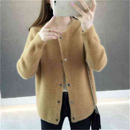 Women's Sweaters Mink fur autumn and winter sweater jacket 2020 new women loose velvet long sleeves vest PZ2438 J220915