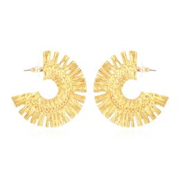 Fashion Metal Alloy Jewellery Geometric Dangle Earrings Women's Retro Gold Colour Earrings Party Accessories