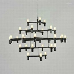 Lampade a sospensione Modern 30 Light 5 Layers Led G9 Lampadario Piatto Oro Cromo Vernice Nero Bianco Illuminazione in metallo Villa Foyer Lamp