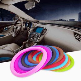 Universal Car Silicone 3640 Cm Steering Wheel Glove Cover Texture Soft Multi Colour Soft Steering Wheel Internal Accessories J220808