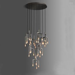 Pendant Lamps Chandelier Post Modern Light Luxury Villa Staircase Restaurant Bar Decoration Tree Branch Living Room