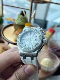 Luxury Watch for Men Mechanical Watches Rubber Belt Women s Blue Mirror Diamond Ring Swiss Brand Sport Wristatches
