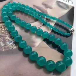 Chains Natural Green Amazonite Clear Round Beads Necklace Women Men Fashion 6-13mm Mozambique Crystal Jewellery